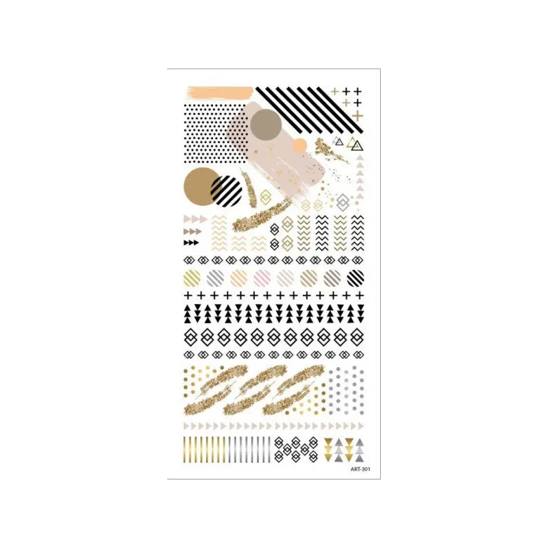 Memphis Patterns Nail Tattoo, Nail Tattoo, Nail Art, Nail Sticker