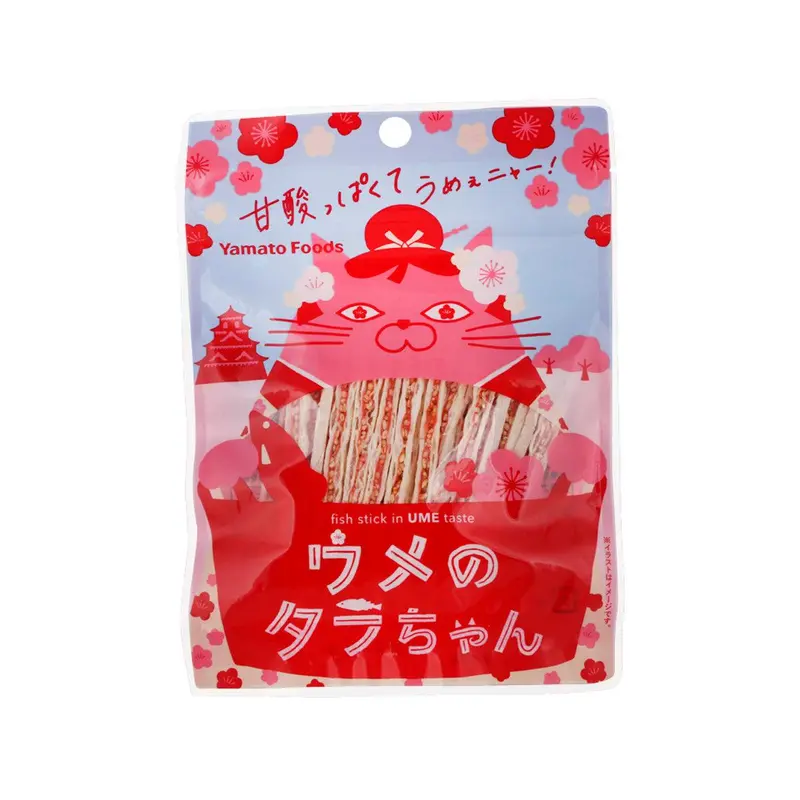 YAMATO FOODS Ume No Tara Chan Sesame Sandwiched Fish Stick - Plum Flavor  (16g)