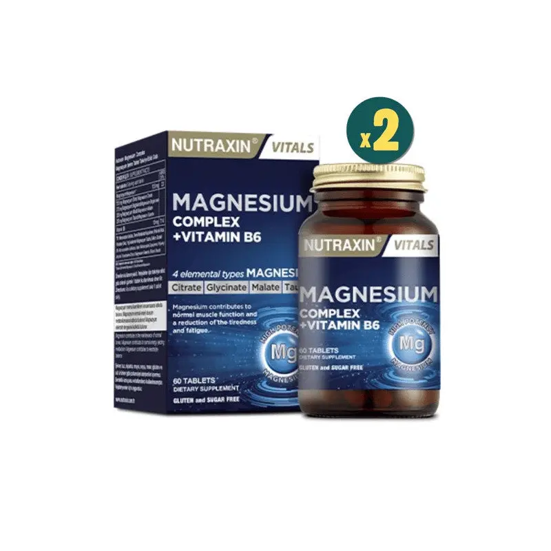 Nutraxin Magnesium Complex Vitamin B6 60 Tablets 2 Pieces