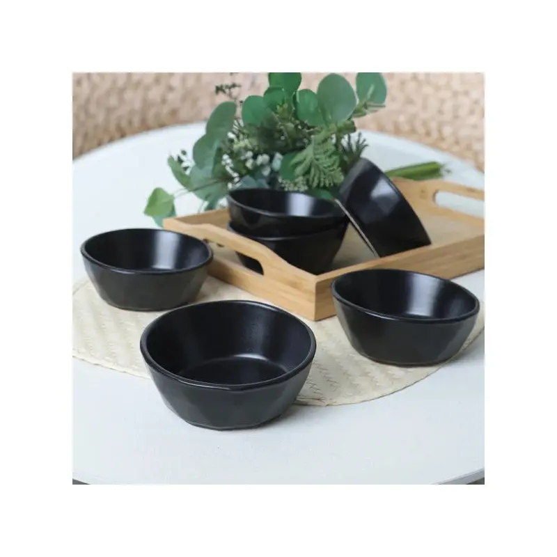 Keramika Matte Black Crystal Snack / Sauce Bowl 12 Cm 6 Pieces 956