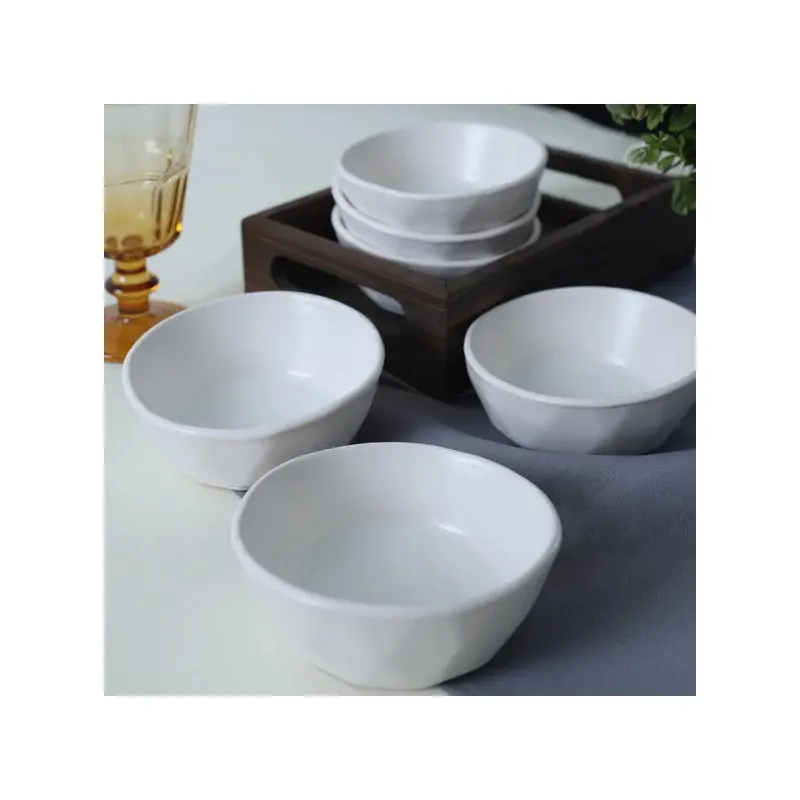 Keramika Matte White Crystal Snack / Sauce Bowl 12 Cm 6 Pieces 022