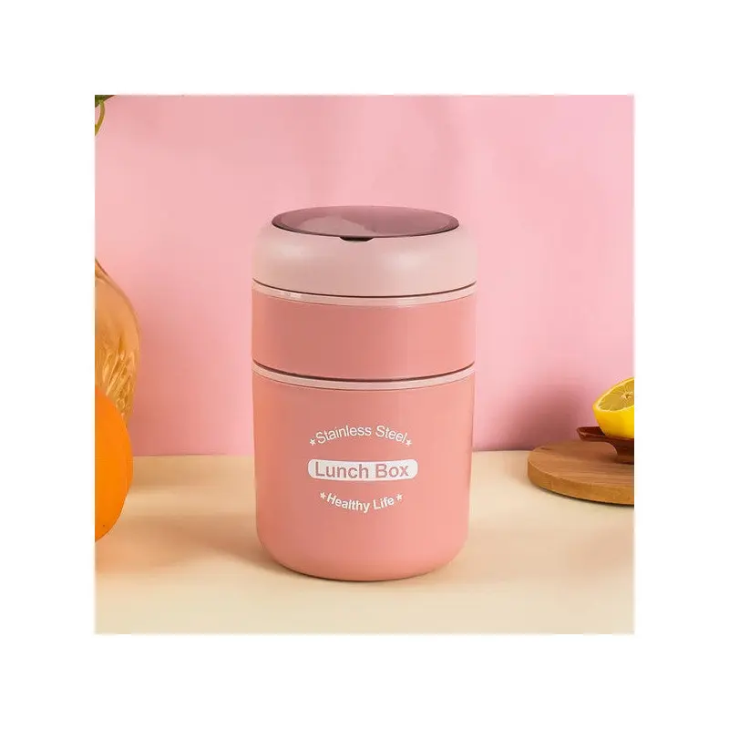 Porsima 66720 Food Thermos Steel Food Thermos Lunch Box Portable Food Container Thermos 710Ml - Pink