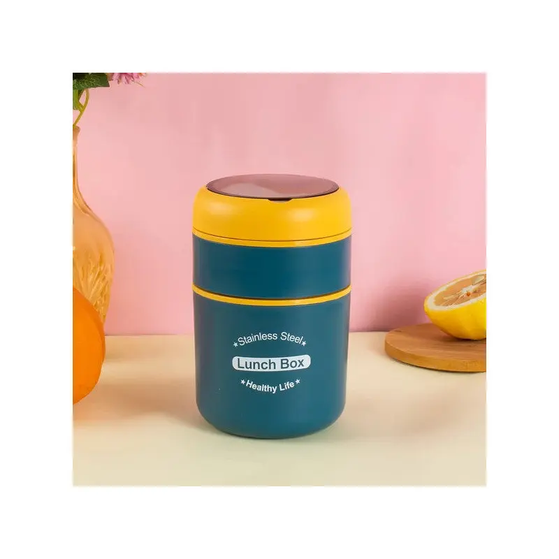 Porsima 66720 Food Thermos Steel Food Thermos Lunch Box Portable Food Container Thermos 710Ml - Yellow