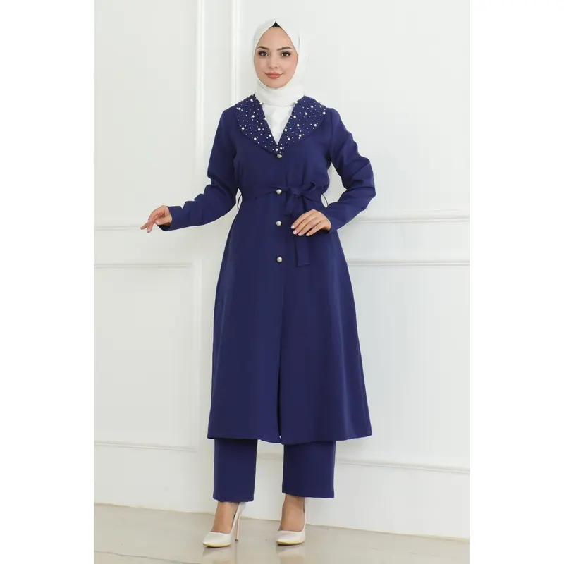 Pearl Detailed Suit Indigo Msw19216-2