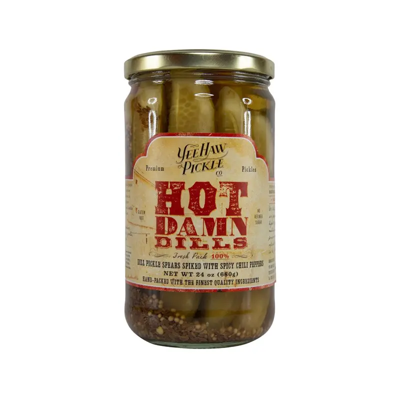 YEE-HAW PICKLE Pickles - Hot Damn Dills  (680g)