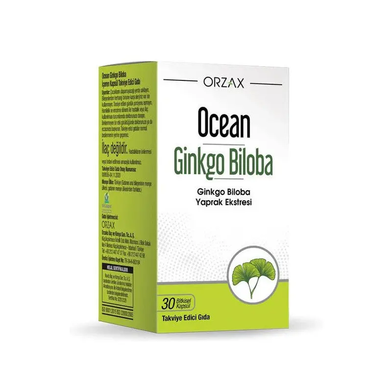 Orzax Ocean Ginkgo Biloba Extract 30 Capsules