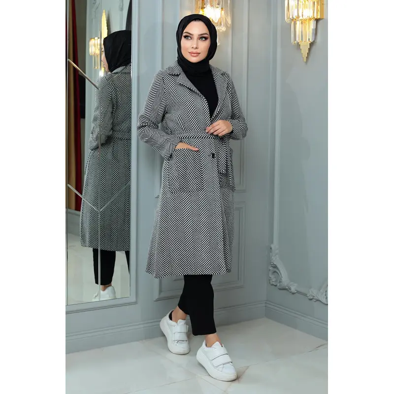 Pocketed Cashmere Coat Black 19163