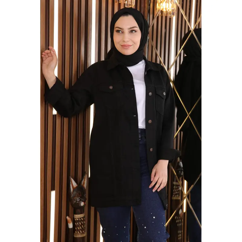 Pocket Denim Jacket Black Msw6034