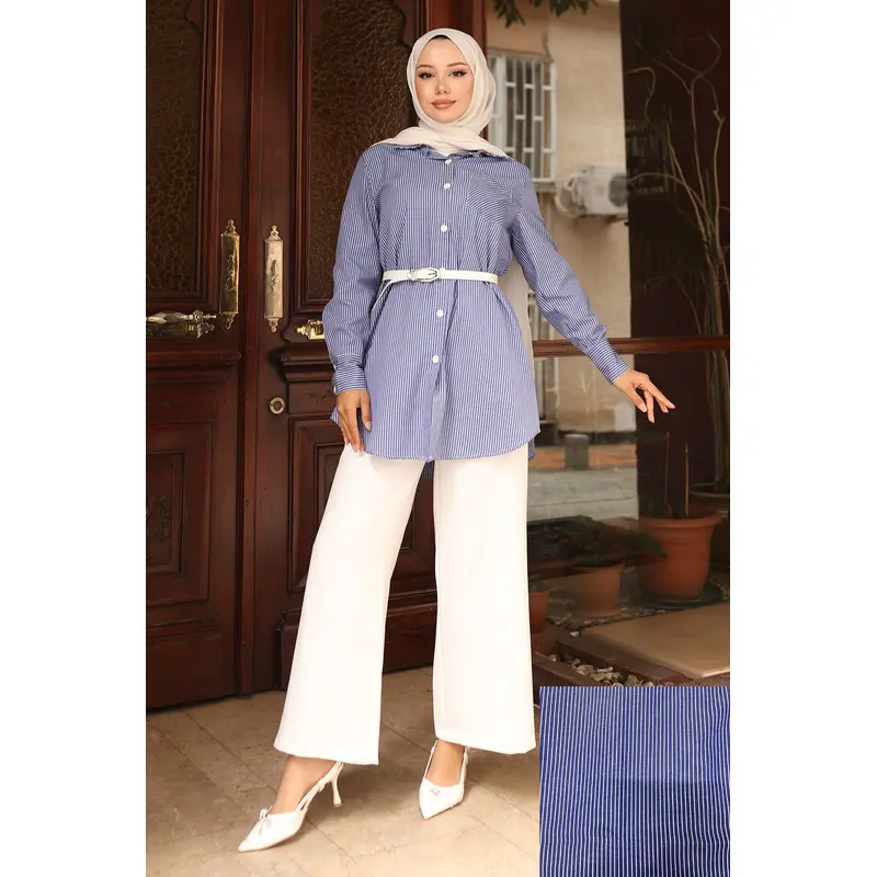 Striped Pocket Detailed Suit Blue Msw19242-3