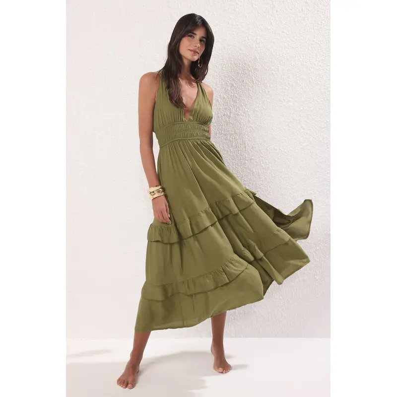 Women's Straight Maxi Sleeveless Beachwear Oversized Dress