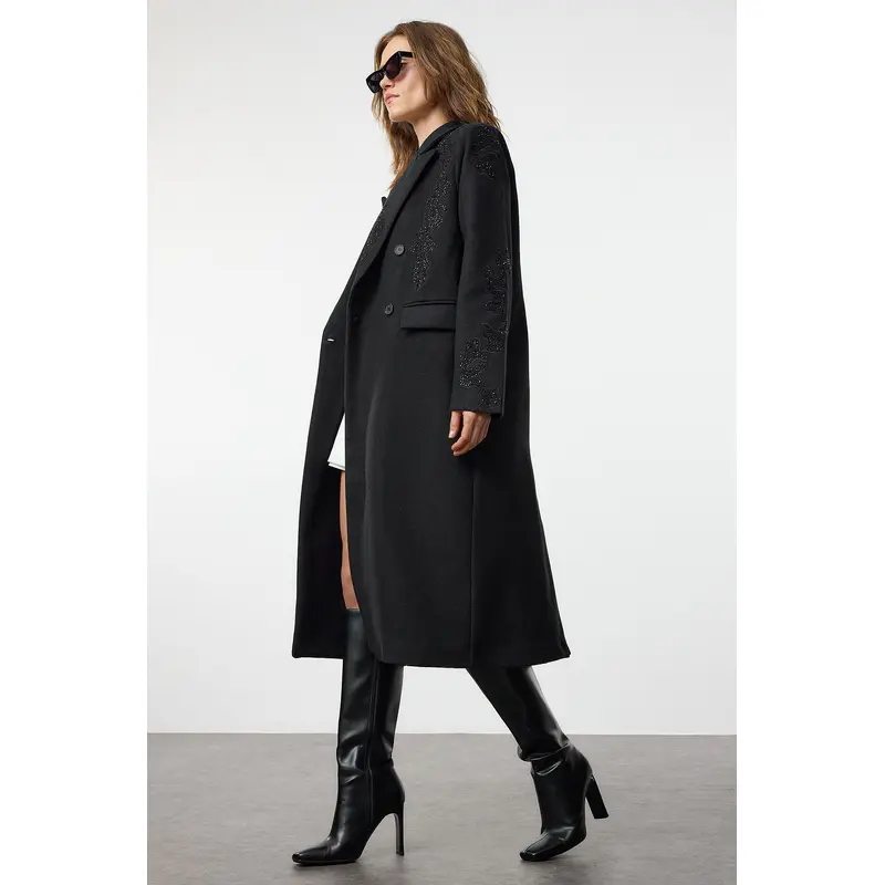 Women's Embroidered / Embroidered Long Regular Coat