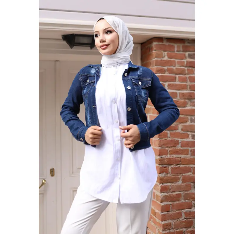Buttoned Denim Jacket Dark Denim 6027