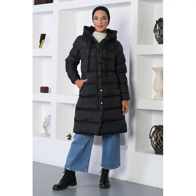 Hooded Puffer Jacket Black 10361
