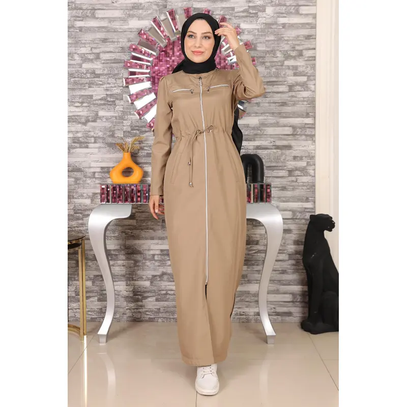 Zippered Abaya Mink 10012