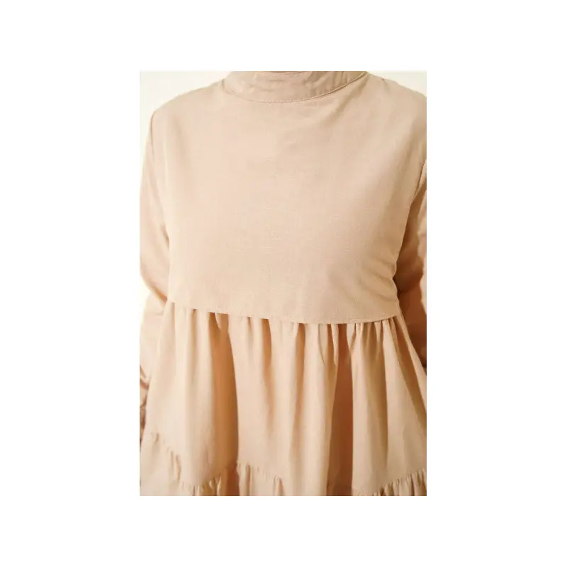 Layered Model Beige Dress