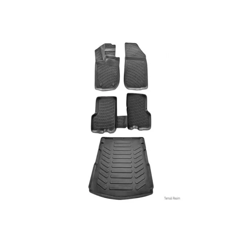 Floor Mats and Cargo Liner for Renault Clio 3 2006-2012 3D Black