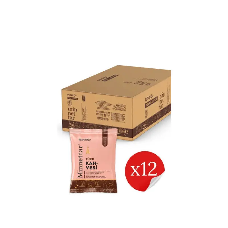 Minnettar Turkish Coffee 12 X 100 Gr (12 Pack)