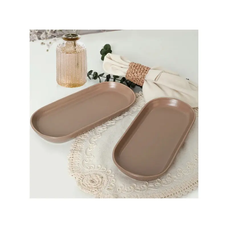 Keramika  Matte Earth Noyan Boat Plate 2 Pieces 26 Cm 977