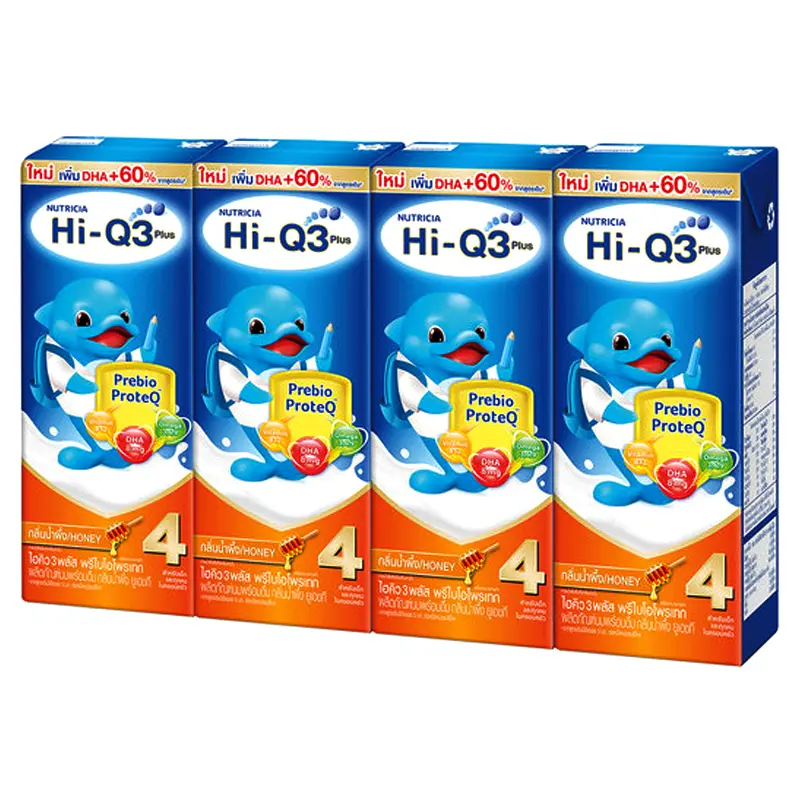 Hi-Q 3 Plus Prebio ProteQ Honey Flavoured UHT Milk Product  Formula 4 Size 180ml Pack of 4boxes