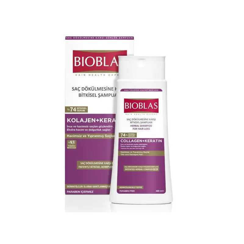 Bioblas Anti Hair Loss Shampoo Collagen + Keratin 360 Ml