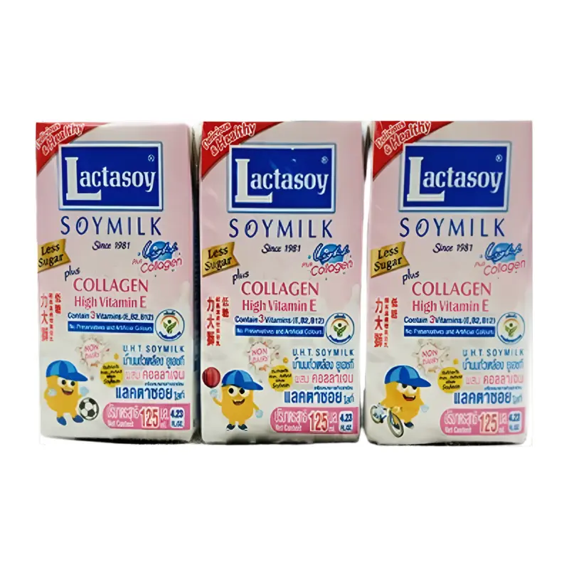 lactasoy UHT soy milk light collagen 125ml  pack of 6boxes