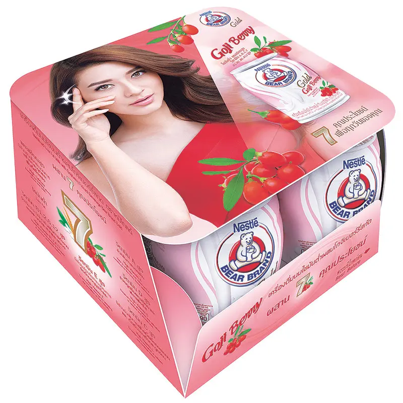 Nestle Bear Brand Gold Low Fat Milk with Gojiberry 140ml Pack of 4 boxes