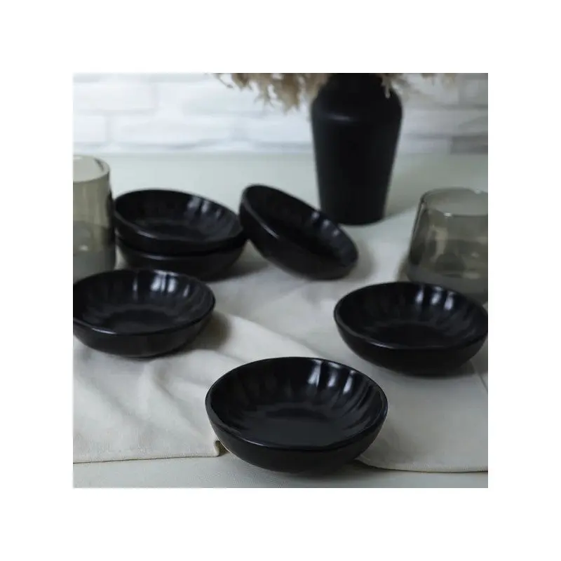 Keramika Matte Black Sirius Snack / Sauce Bowl 12 Cm 6 Pieces 956