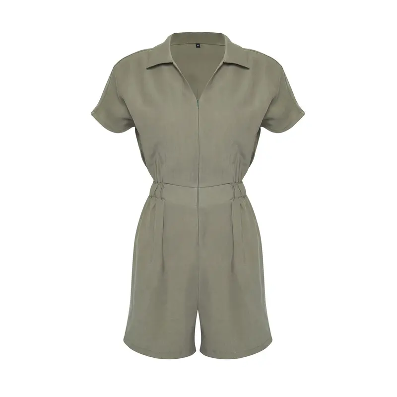 Women's Plain Short Casual Regular Jumpsuit
