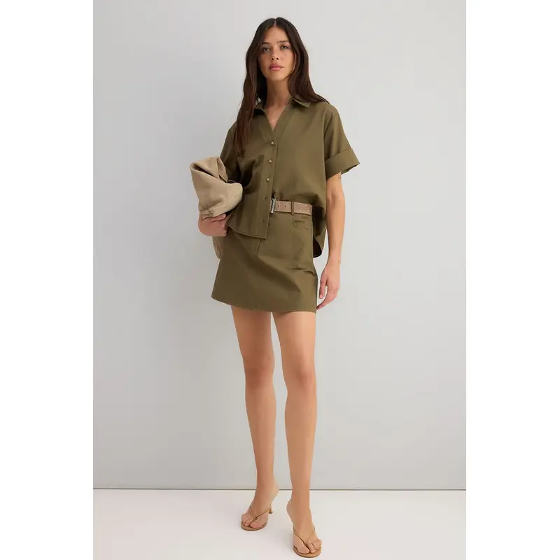 Women's Navy Blue Straight Short / Mini Flared Skirt