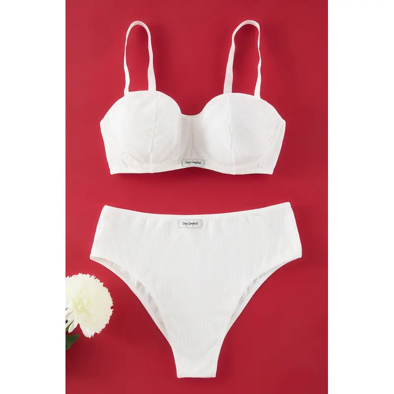 Curve Women's Plain Plus Size Underwear Set