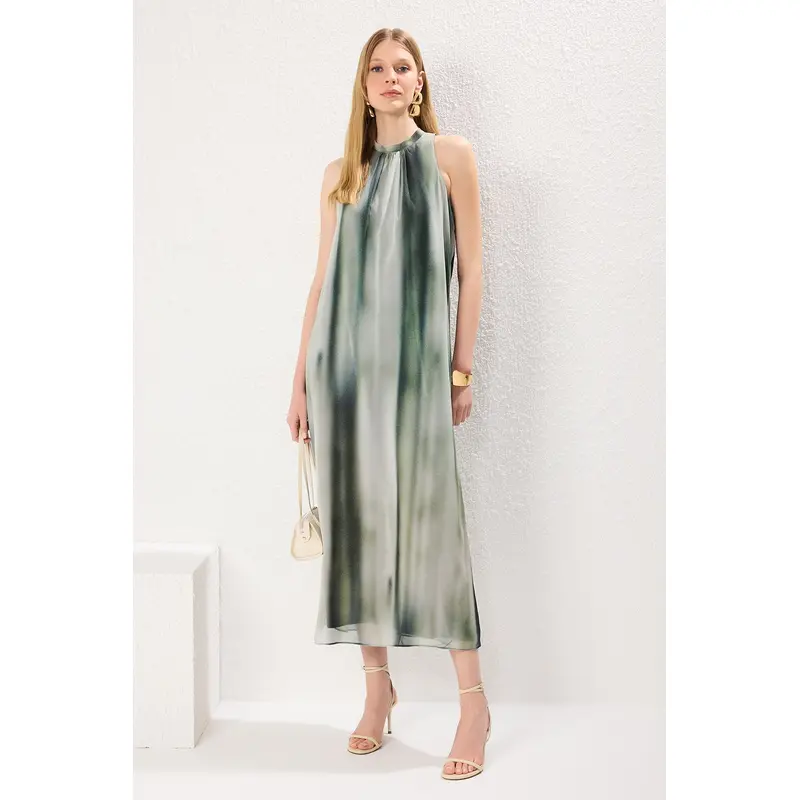 Women's Abstract Maxi Sleeveless Day And Night Relaxed Dress