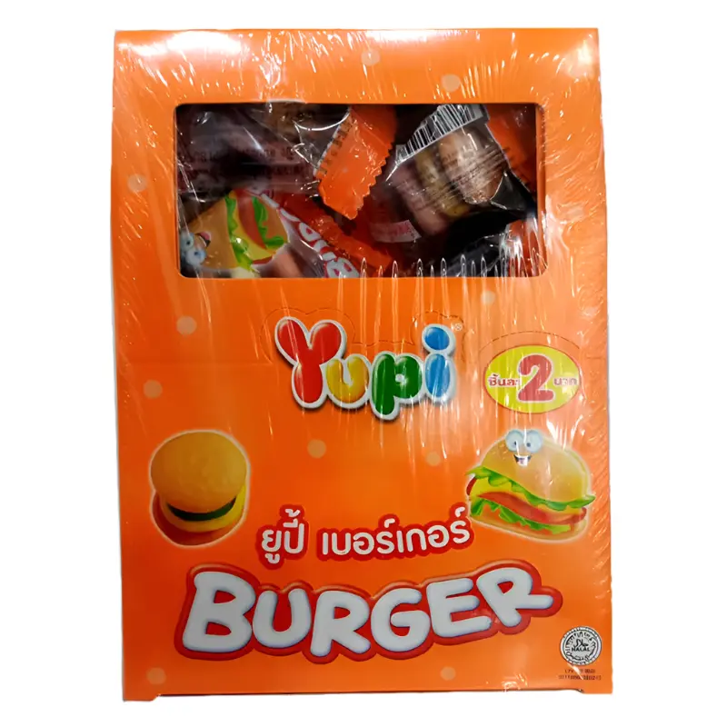 Yupi Burger Jelly Gummy Mixed Fruit Flavour Candy Pack 24pcs