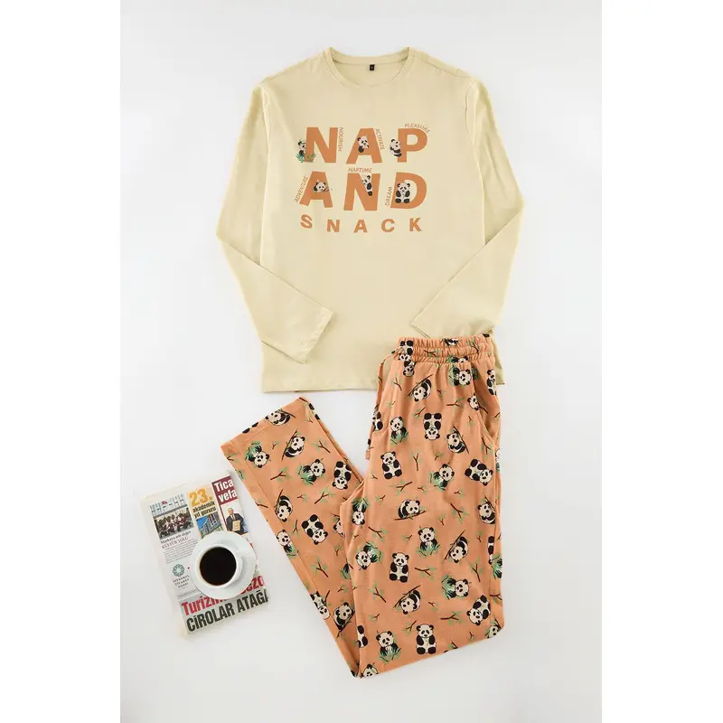 Man Men's Animals Long Homewear Regular Pajama Set