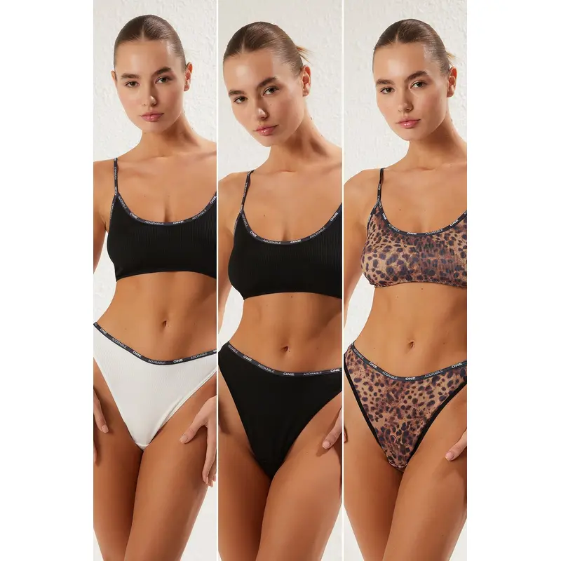 Women's 3 Pack Multi-Colored Animal Print Briefs