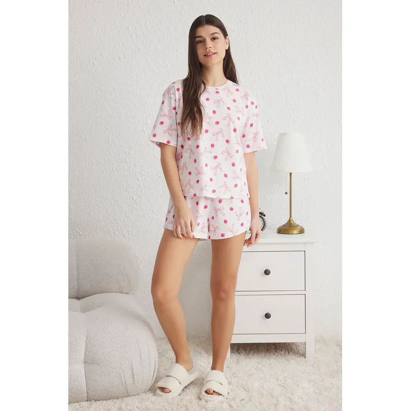 Women's 2 Pack Rosa Printed Short Loungewear Regular Pajama Set