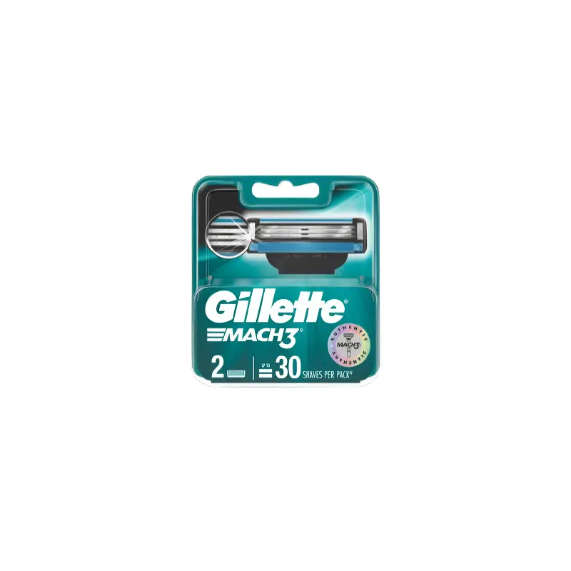 Gillette Mach3 Closer Shave With irritation Defense Technologies Pack 2Cartridges