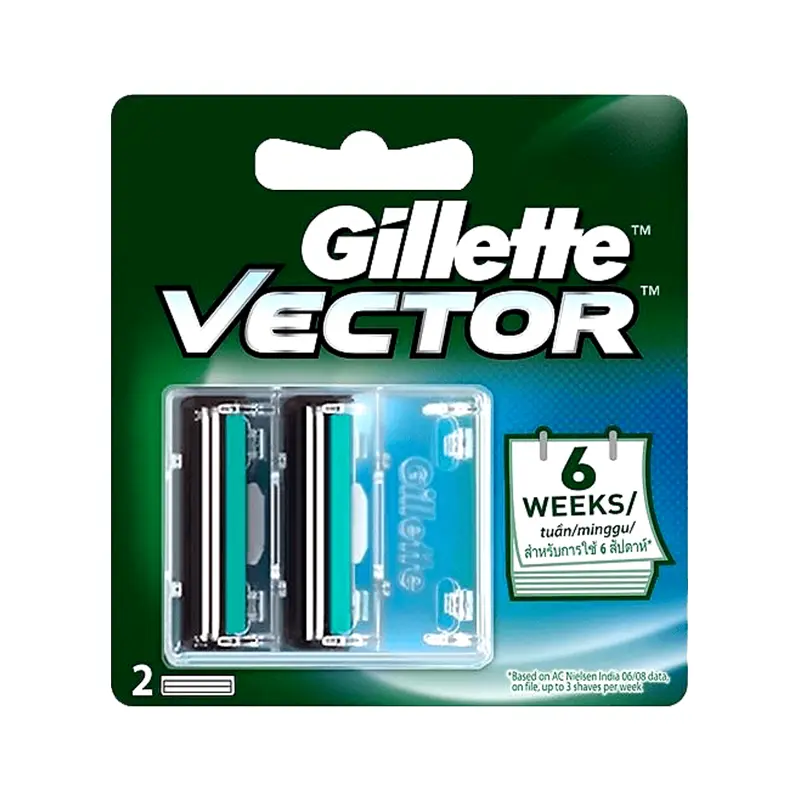 Gillette Vector Refills Cartridges for 6 Weeks 2 Cartridges