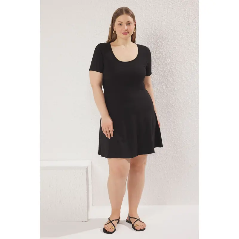 Curve Women's Straight Mini Short Casual/daily Relaxed Plus Size Dress
