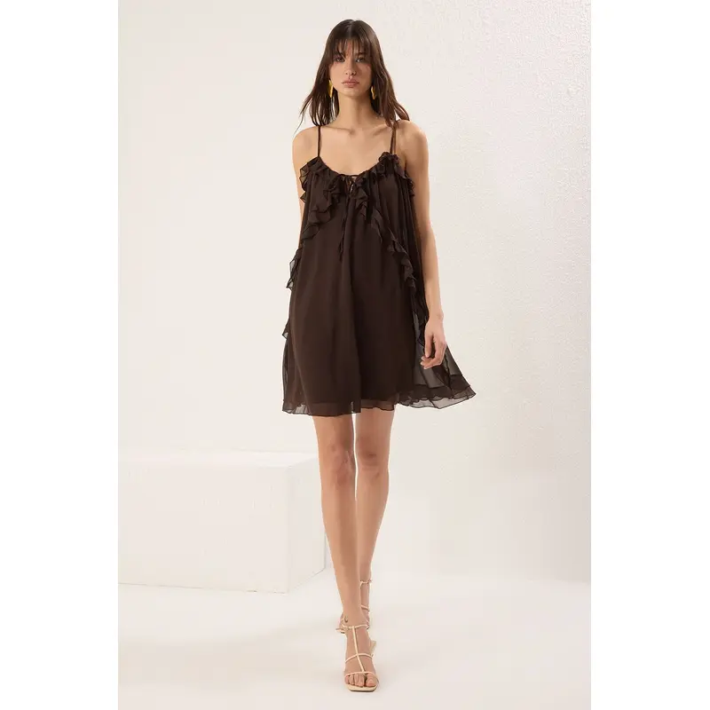 Women's Straight Mini Hanging Day And Night Relaxed Dress