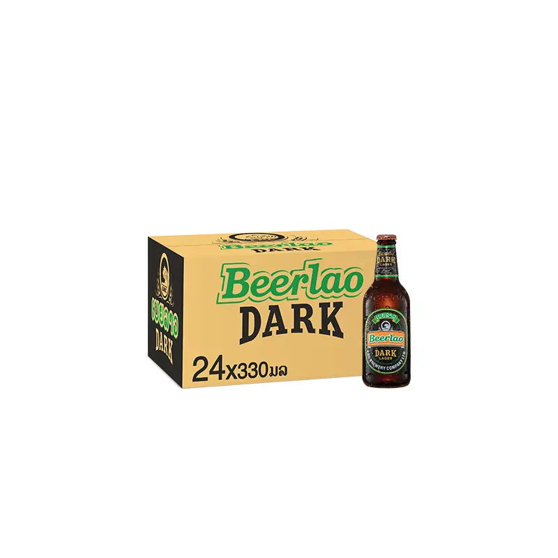 Beerlao Dark 330ml bottle per box of 24 bottles