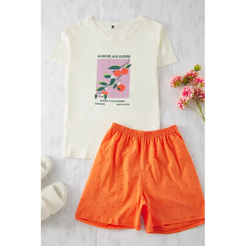 Curve Women's Polka Dot Short Regular Plus Size Pajama Set