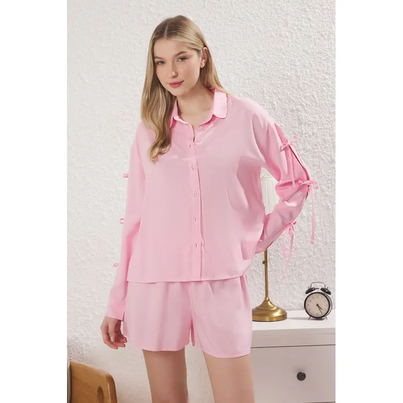 Women's 2 Pack Straight Long Lounge/home Regular Pajama Set