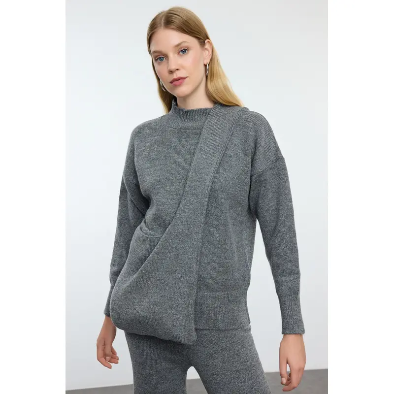 Women's Grey Straight Long Casual/daily Oversized Under-Upper Team