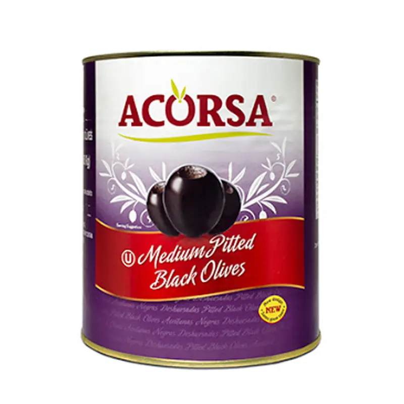 ACORSA BLACK OLIVE PITTED 3000g