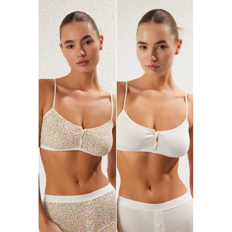 Women's 2 Pack Geblmt Non-Padded Bra