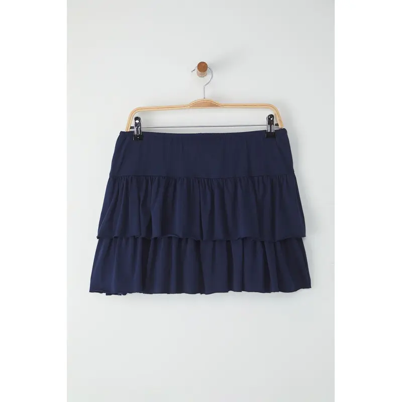 Women's Navy Blue Straight Mini Basic Skirt
