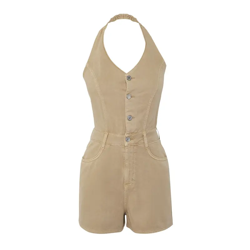 Women's Straight Sleeveless Casual/daily Fitted Overalls