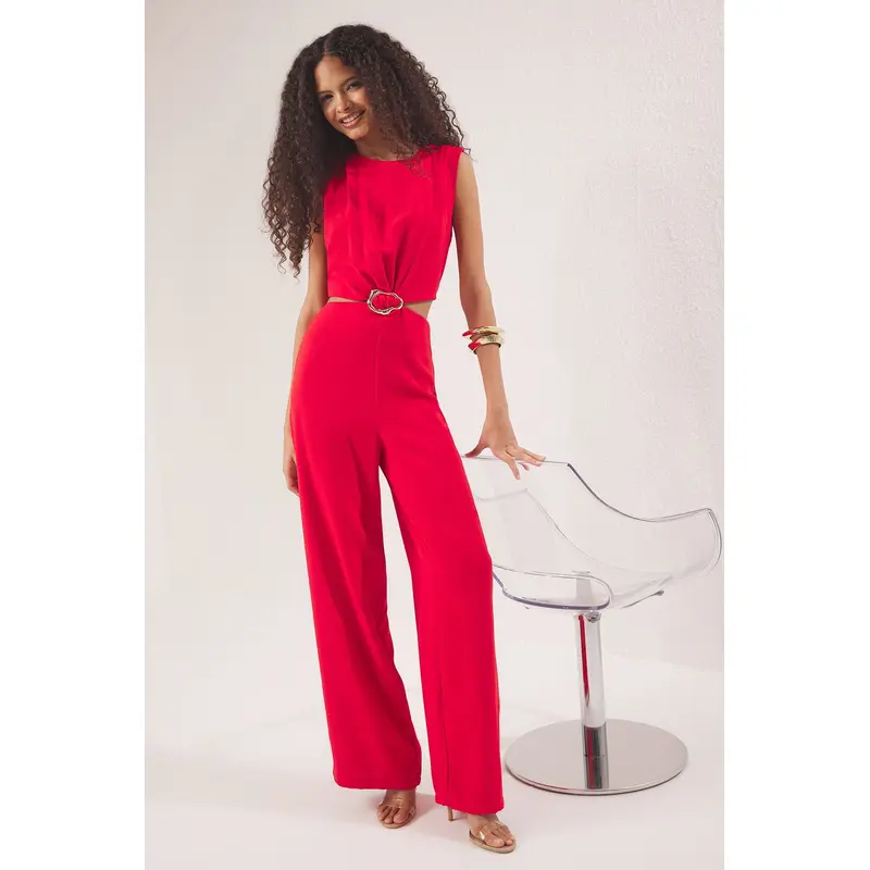 Women's Straight Sleeveless Day And Night Straight Overalls