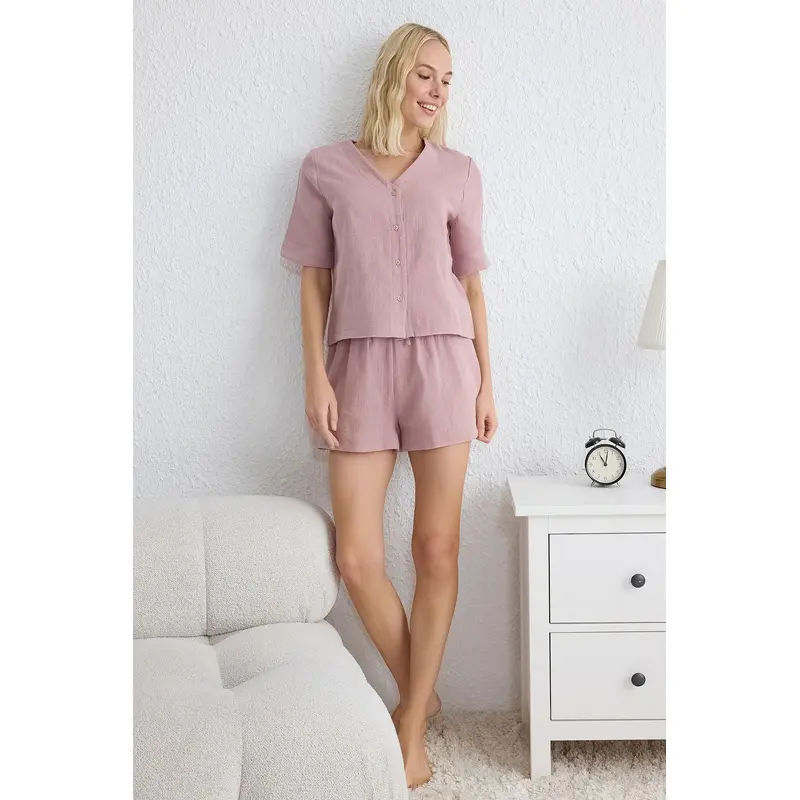 Women's 2 Pack Rosa Plain Short Loungewear Regular Pajama Set