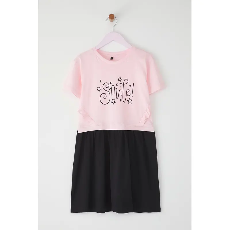 kds Girls Pink Printed Mini Short Casual/daily Regular Dress